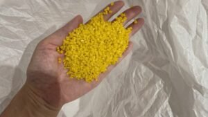 Finished recycled plastic pellets produced by AFJ80 recycling extrusion line